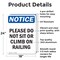 Signmission Please Do Not Sit Or Climb On Railing, 18 in W x Rectangle, Aluminum OS-2PACK-NS-A-1824-V-17416 - alternate 6